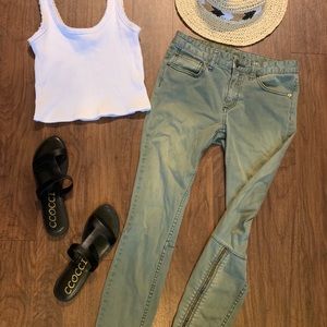 Free People, Skinny Sateen Pant with Back Zipper